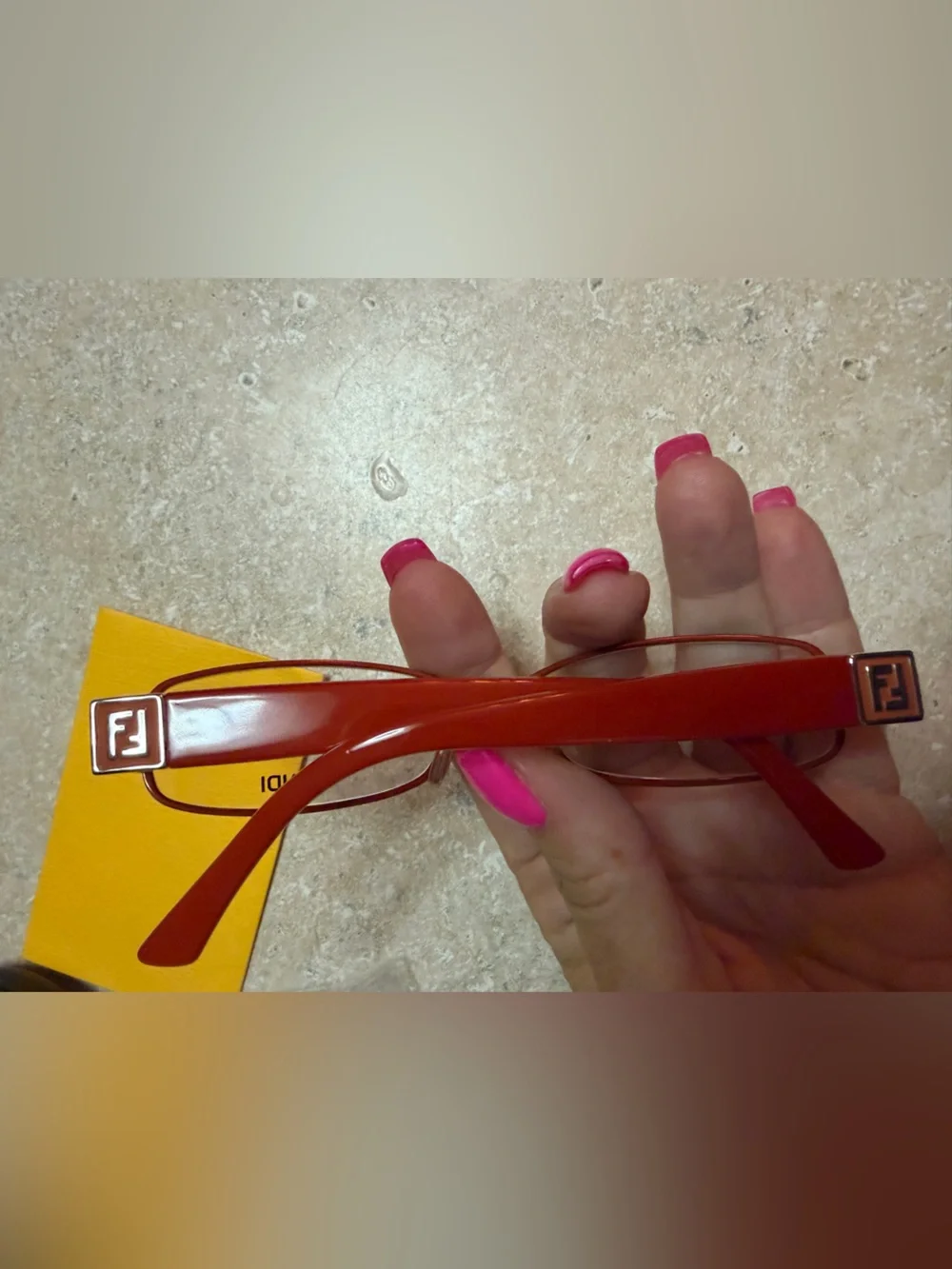 Fendi Red Rectangular  Glasses